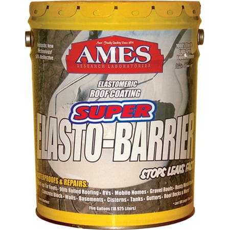 Ames Super Elasto-Barrier Liquid Rubber Basecoat for Roofs and Roof Decks 5 gallon