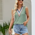 thumbnail image 5 of Mittory Women Eyelet Tops V Neck Embroidered Tank Lace Cutout Blouses Tee Sleeveless Shirt Casual, 5 of 7