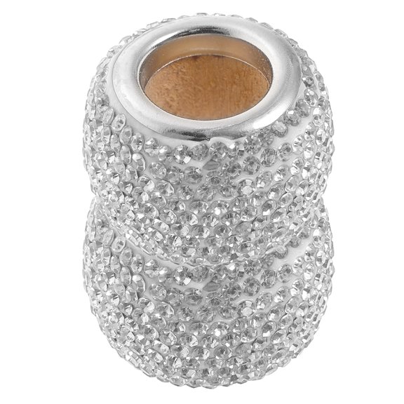 OUNONA White Rhinestone Car Headrest Rings Set of 2 Durable Decorative Bling Accessories for