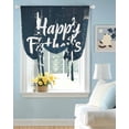 thumbnail image 2 of Happy Father's Day Tie Up Curtains for Window, Thermal Insulated Balloon Shade Adjustable Rod Pocket Curtains Valance Panels for Kitchen Bathroom Cafe 42 x 63 Dark Blue Shabby Wooden Grain, 2 of 6
