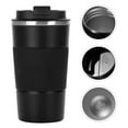 thumbnail image 3 of Taza térmica, taza aislada, taza de café para llevar de 510 ml, con tapa a prueba de fugas, taza de café de viaje al vacío de acero inoxidable, tazas de café reutilizables para agua fría caliente, té, 3 of 5