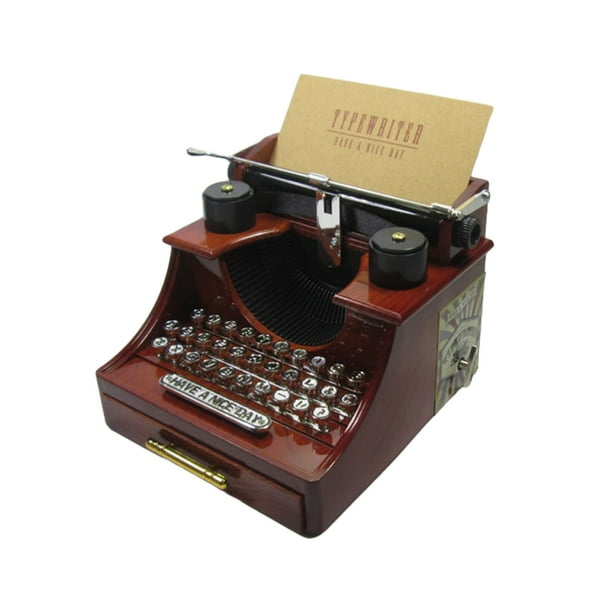 Caja de música decorativa para máquina de escribir creativa, 1 unidad, dinámica, vintage, para regalo de niña.