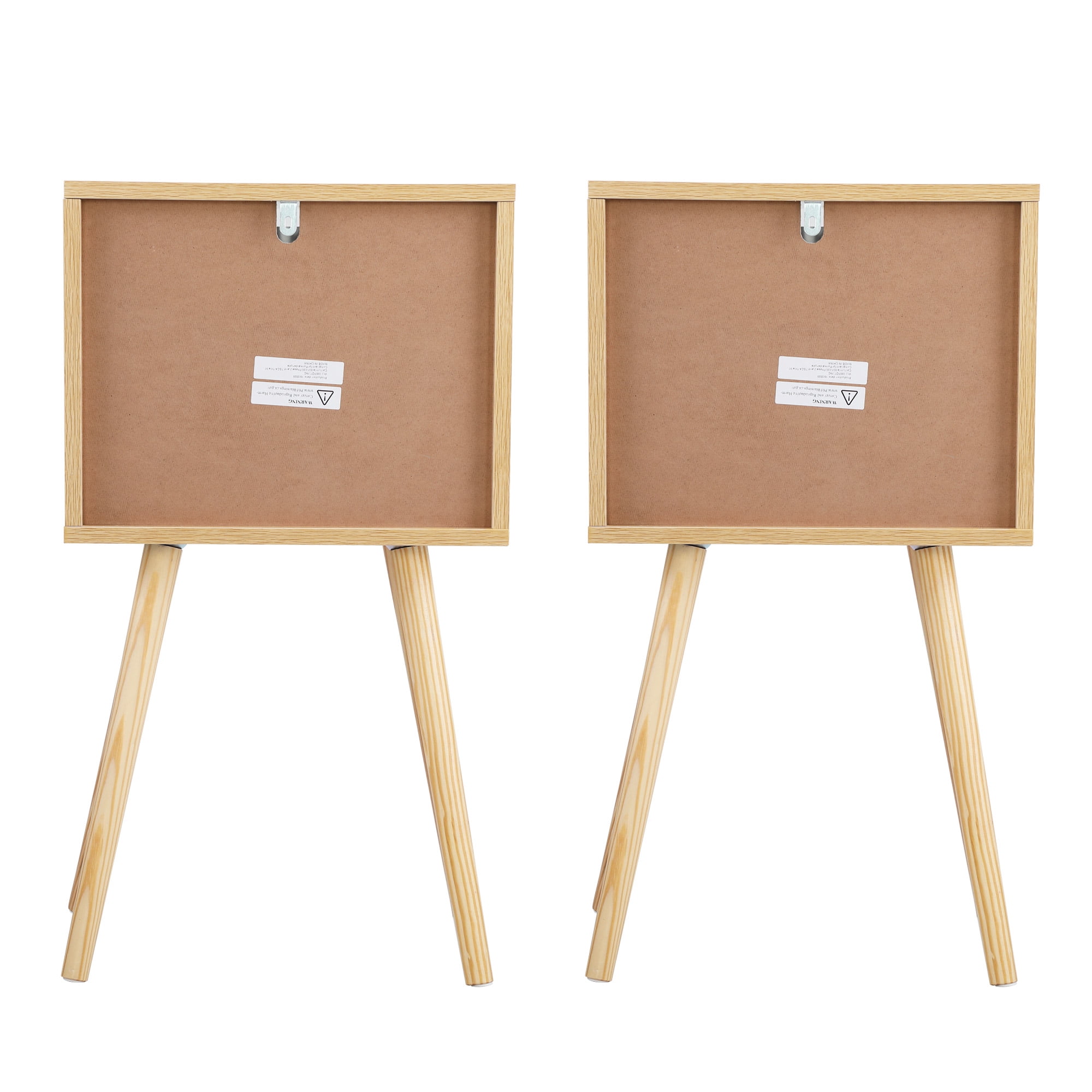 Kepooman Modern Nightstands, Side End Table with 2 Drawers for Living Room Bedroom, Wood Color Kepooman Modern Nightstands, Side End Table with 2 Drawers for Living Room Bedroom, Wood Color