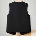 thumbnail image 5 of Fsqjgq 2024 Fall Sleeveless Blazer Vest Fully Lined Button Fashion Casual Open Front Work Vest Tops Formal Business Dressy Suit Vest Jackets Outwear, 5 of 5