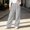 Gray women fleece lined wide leg pants a1, variant on Women's Fleece Lined Wide Leg Pants High Waisted with Pockets Casual Loungewear Cozy Winter Party Trousers, Gray 2XL