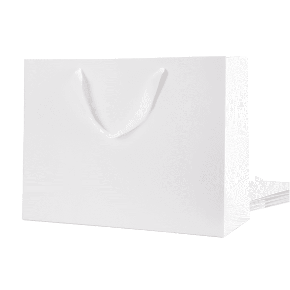 BAKIPACK 4Pcs White Extra Large Gift Bag with Handle, 16*6*12 Inch Wedding Birthday Party Gift Packaging