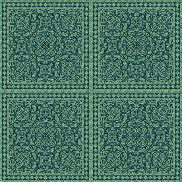 Ahgly Tapis d'Intérieur Lavable en Machine Carré Vert Menthe Transitionnel, 7 Pieds Carré