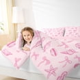 thumbnail image 3 of jejeloiu Pink Bowknot Bow Queen Comforter Set,Cute Bowtie Ribbon Bedding Comforter Set For Girls Women Reversible 3pcs, 3 of 7