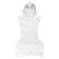 thumbnail image 4 of Miluxas Men's Workout Hooded Tank Tops Bodybuilding Muscle Cut off T Shirt Sleeveless Gym Hoodies White 10(XXL), 4 of 7