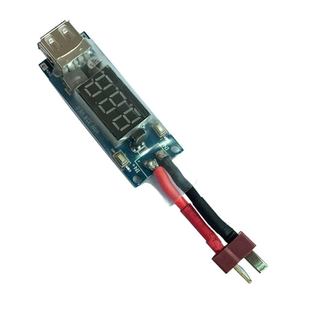 Sidaley Convertidor de de litio de 7,4-40V, convertidores de teléfono USB, adaptador multifuncional Universal práctico Digital, fuente de Electrónica miscelánea Clavija en T (16G)