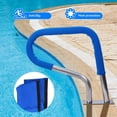 thumbnail image 2 of 250 LBS Load Capacity Pool Handrail, 32 in x23 in Stainless Steel Pool Rail, Silver Railing and Blue Grip Cover for Inground Swimming Pools - Complete Mounting Accessories Included, 2 of 7