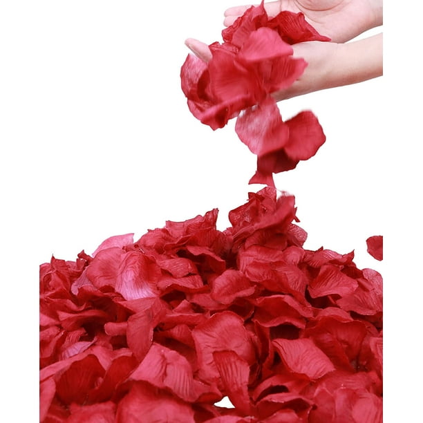 Separated 1000 Pieces Dark Petals Bulk Wedding Rose Pedal Red Petals