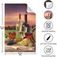 thumbnail image 3 of Barrel Wineglasses Bottle Tea Towels Set of 6 Vineyard Sunset Kitchen Dish Cloth with Hanging Loop, 18"x28"Lint-Free Absorbent Towel for Kitchen Drying Wiping and Cleaning, 3 of 5