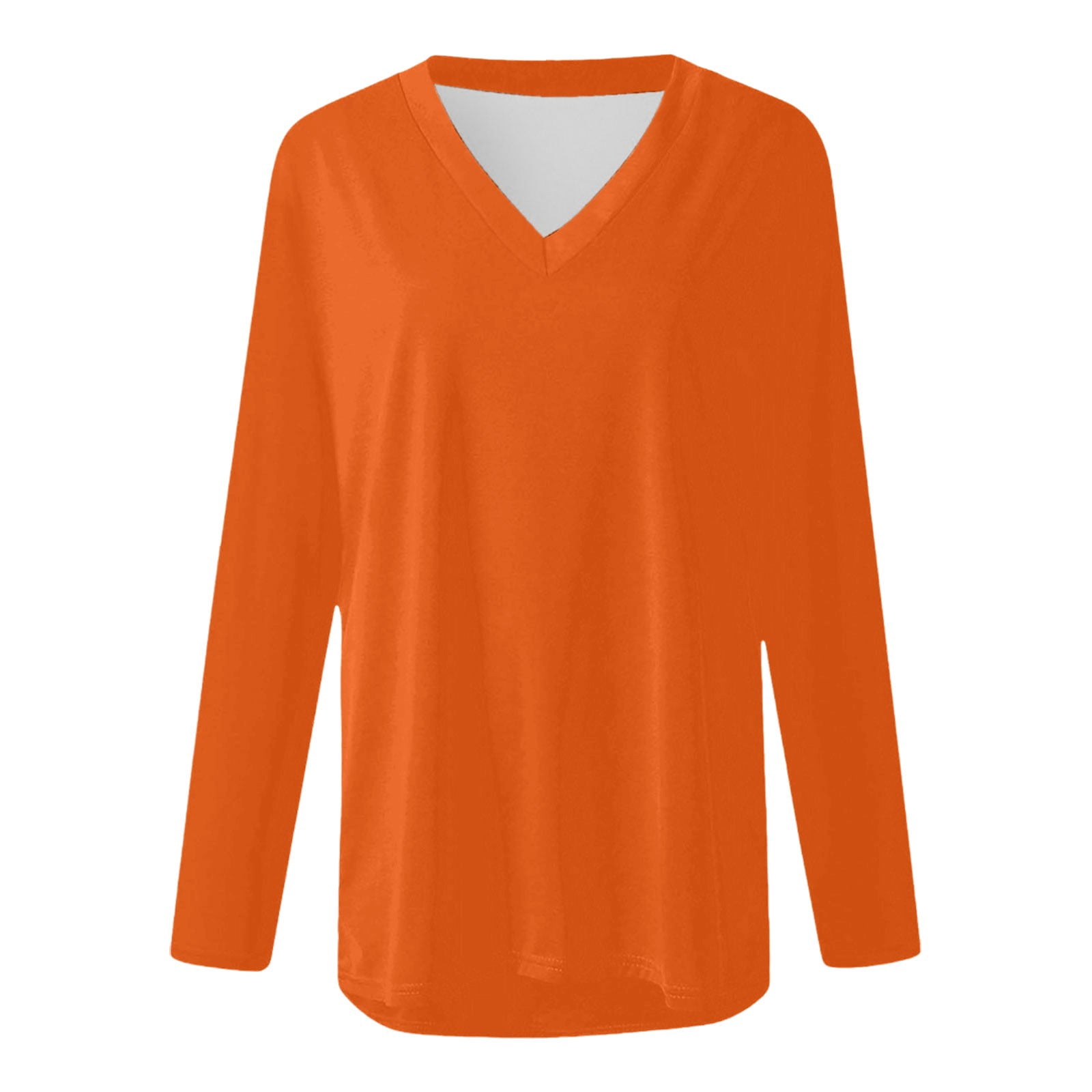 Lixiuxyad Comfortable Loose T Shirts Women's V Neck Solid Color