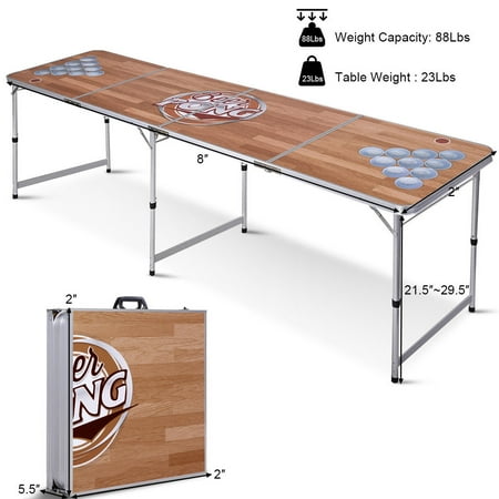 Foldable Aluminum 8 Folding Beer Pong Table Portable Indoor Foldable Aluminum 8 Folding Beer Pong Table Portable Indoor Party Image 6 Of