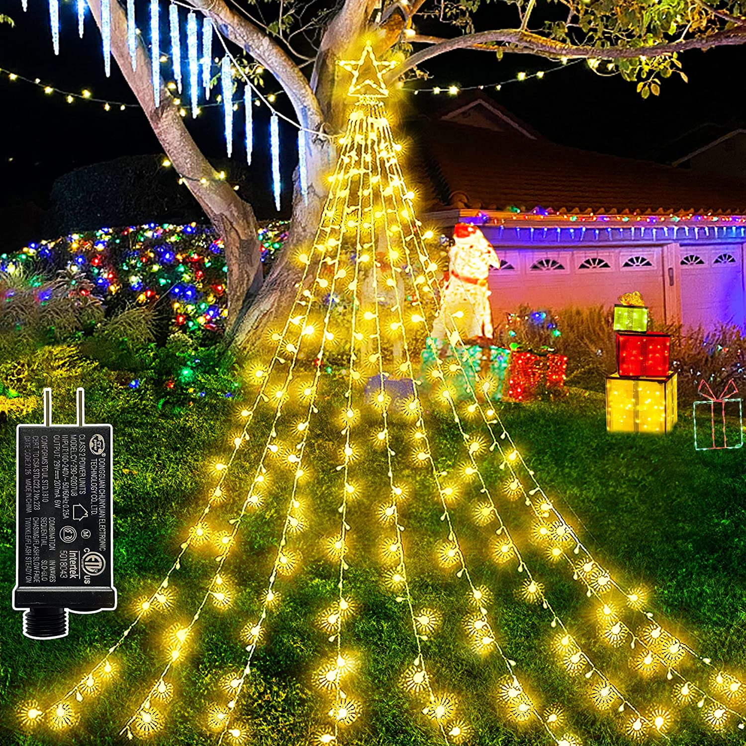 starry night Christmas lights 5 boxes 35 feet total 350 lights total 