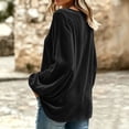 thumbnail image 4 of Dpjklzsn Women's Velour Scoop Neck Blouse with Gathered Long Sleeves and Relaxed Fit, 4 of 9