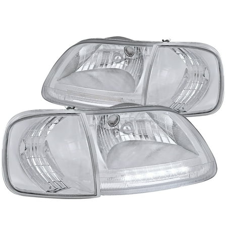 - Spec-D Tuning 1997-2003 Ford F150 Expedition Crystal Chrome Led Headlights + Clear Corner Lamps (Left + Right) 1997 1998 1999 2000 2001 2002 2003