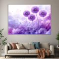 thumbnail image 6 of Mudket Framed Canvas Wall Art Purple Dandelion Lavender Mist Background Floral Prints Wall Decor Minimalist Canvas Print Ready to Hang for Living Room Bedroom Office Decor - 12"L x 8"W, 6 of 10