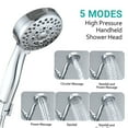 thumbnail image 5 of JERFIT 5-Spray High Pressure Handheld Shower Head with Hose, Wall Mounted, ABS & Chrome Finish, 2.5 GPM, 5 of 10