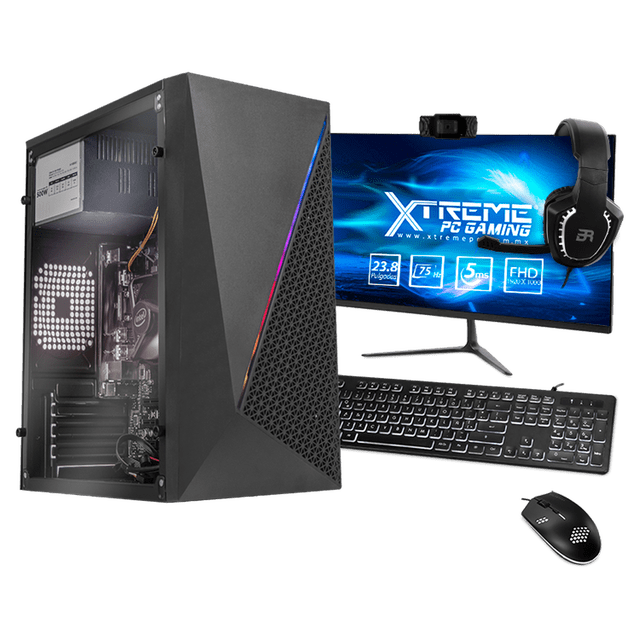 Xtreme PC Gaming Intel Core I5 11400 16GB SSD 500GB Monitor 23.8 Webcam WIFI RGB negro