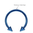 thumbnail image 2 of FANSING 16g 12mm Blue Surgical Steel Horseshoe Septum Rings 16 Guage Internally Threaded Circular Barbell with Removable Spike Ends, 2 of 3