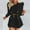Black, variant on Babysbule Womens Tops Sets Blouse Women Solid Printed Long Sleeve Cardigan Coat Pocket Short Skirt Suit Fall Fahion