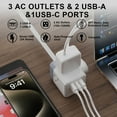 thumbnail image 6 of ONDOG 3-Side Outlet Adapter - 3 USB (1 USB C) Outlets for Wall Charger, 5FT Outlet Extender for Home, Office and Cruise Ship Essentials, ETL, 6 of 6