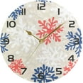 thumbnail image 5 of Dreamtimes Christmas Snowflake Wall Clock, Silent Non Ticking Battery Operated Creative Decorative Round Clock for Kitchen, Living Room, Bathroom, Home School Office, 10 Inch, 5 of 7