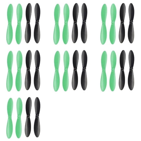 HobbyFlip Propellers Blades Black Green Set of 4 Props H107-A36 Compatible with Hubsan X4 H107D+ Plus 7 Pack