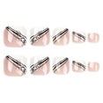 thumbnail image 5 of Armure d'Ongle Noir et Blanc Ligne Strass 24 Pcs, 5 of 5