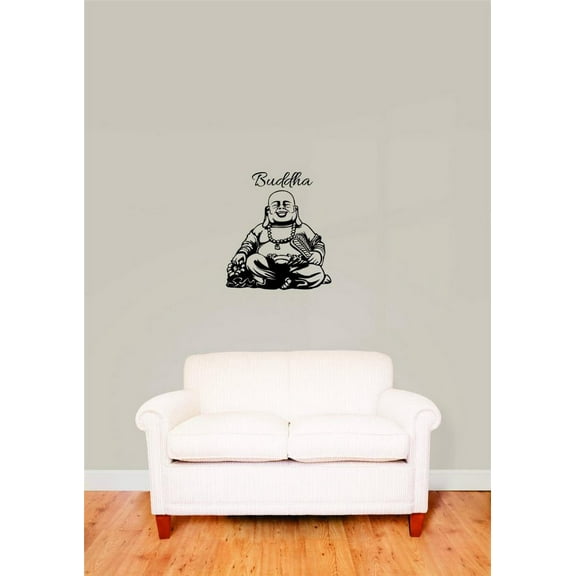 Buddha Vinyl Wall Decal for Home - Life Enlightened Buddhism Buddhists Cute Wall Décor Bedroom Living Room Entry - Removable High Tact - Size: 10 In x 20 In