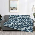thumbnail image 2 of Fuzoiu A Japanese Great Wave Print Flannel Blanket,Throw Blanket,Flannel Home Decor,Fleece Bed Blankets,Cozy Soft Blanket for Bed, Sofa, Camping, and Travel-40"x30", 2 of 6
