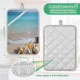 thumbnail image 3 of Two Pieces Of Square Heat Insulation Pad Oven Mitts 7x9.8 Inch Oven Microwave Kitchen Cooking Baking Lovely Sea Shell, 3 of 7