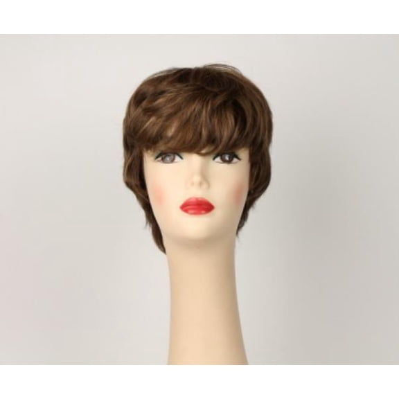 European Human Hair Freeda Wig Linda Light Brown With Blonde Highlights Size M