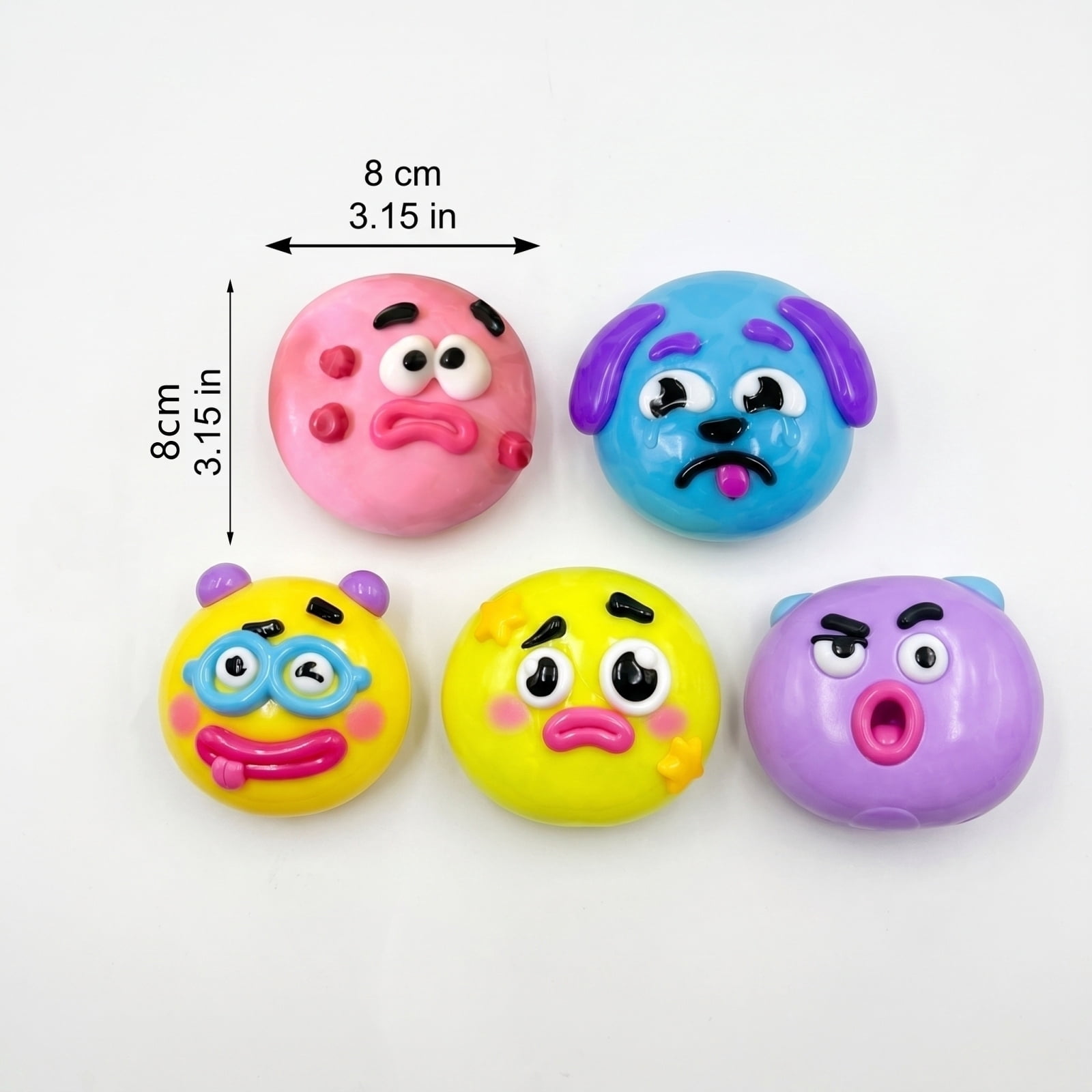 New Smushers Squishy, Cute Easy Squeezy Funny Face Squishy Stress Balls, Stress Relief Desk Accessory for Adults