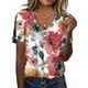 thumbnail image 1 of Blusa HOTYD Boho con estampado floral con cuello en V y hombros descubiertos para mujer, 1 of 2