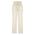 thumbnail image 6 of Itsame Comfortable Loose Pants for Womens Comfortable Solid Color Relaxed High Waisted Wide Leg Sweatpants Beige Size M, 6 of 7