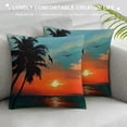 thumbnail image 3 of Orinice Palm Trees Graphic Decorative Cushion Throw Pillow Cover for Home Living Room Sofa, Square Summer Style for Car Bedroom, 1PC 22x22in, 3 of 5