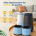 thumbnail image 2 of AP005C HEPA Air Filter Replacement for AP005C Air Purifiers, 4-in-1 Filtration for Pets Dander Dust Pollen Smoke Odors, 2-Pack, 2 of 8