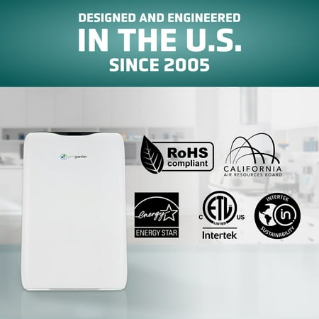 GermGuardian - 18" Console Air Purifier with True HEPA Pure Filter, Ionizer and Timer for 151 Sq. Ft Rooms - White