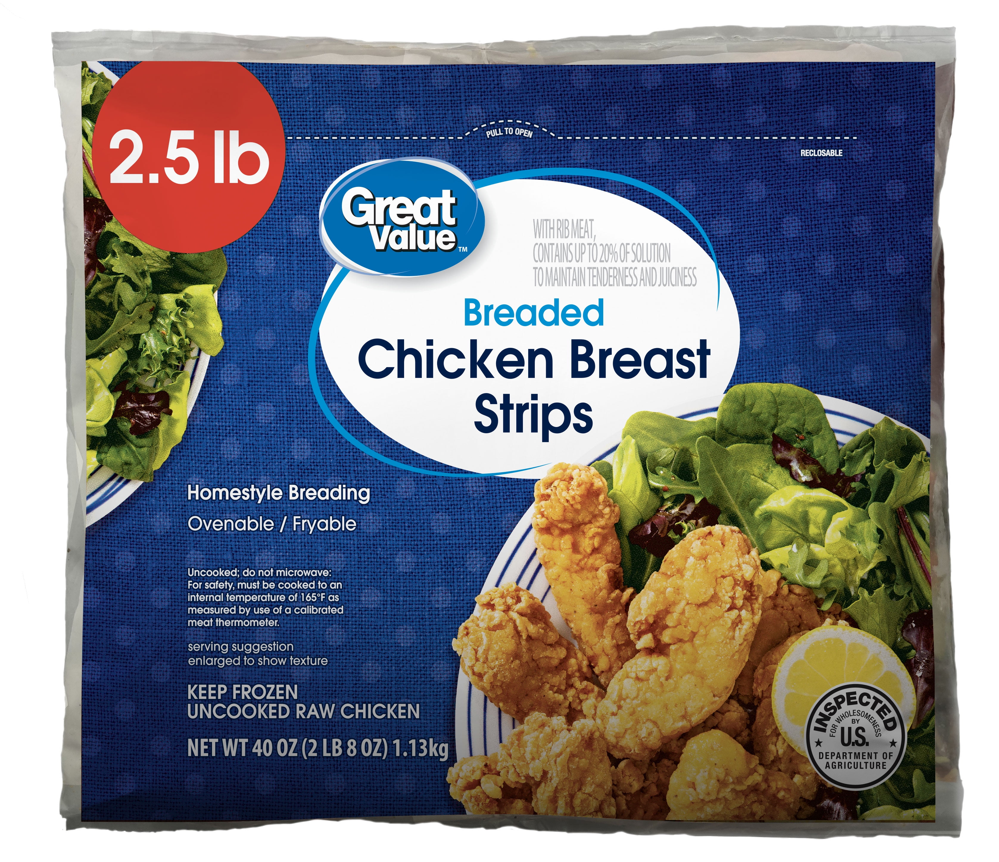 Great Value Chicken Breast Strips 2 5 Lb Walmart Com Great Value Chicken Breast Strips 2 5 Lb Walmart Com