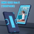 thumbnail image 5 of SaniMore Hybird Case for Walmart Onn 8 Inch Gen 3 2022(Model:100071483), Kids-friendly Hidden Kickstand Shockproof Anti-drop Tri-layer Heavy Duty Protective Shell for Walmart Onn 8" 3rd, Navy+Blue, 5 of 10
