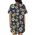 thumbnail image 4 of Womens Pajama Sets With Pocket, Sloth with Donuts Lounge Sets Short Sleeve Sleepwear PJ Sets for Women, 4 of 6