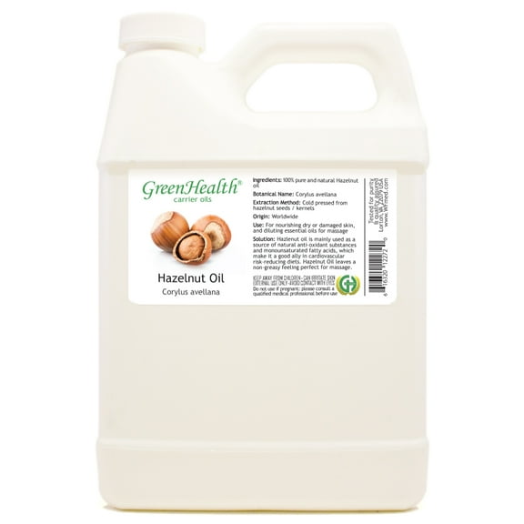 Hazelnut Carrier Oil - 32 fl oz - White Plastic Jug w/ Cap - GreenHealth