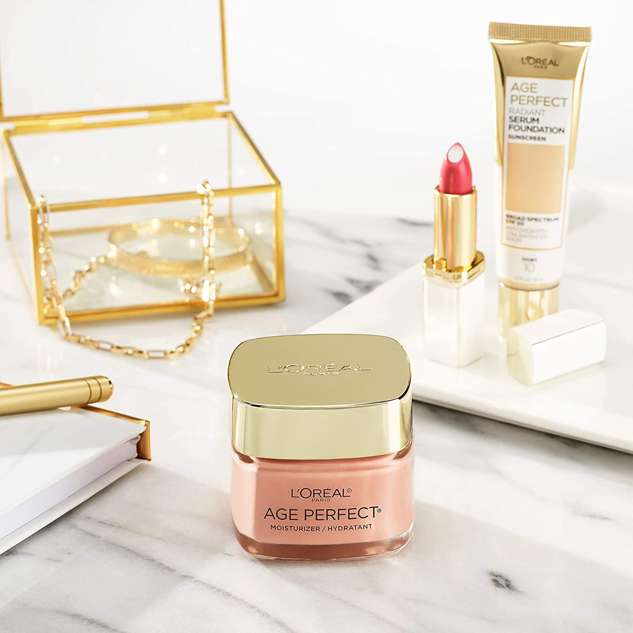 L'Oreal Paris Age Perfect Rosy Tone Sunscreen Cream Broad Spectrum for Face, SPF 30, 1.7 oz