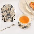 thumbnail image 5 of Haosy Set of 6 Drink Woven Coaster with Holder Heat Resistant Non-Slip Bar Coasters 4 Inches Cartoon Golden Retriever, 5 of 7