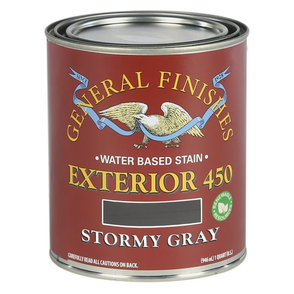 General Finishes Stormy Gray Exterior 450 Stain Quart