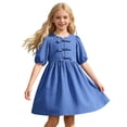 thumbnail image 4 of Dresses for Tween Girls Short Sleeve Flared Swing Dresses Summer Dresses with Bowknot for Tween 11-12 Years, 4 of 4