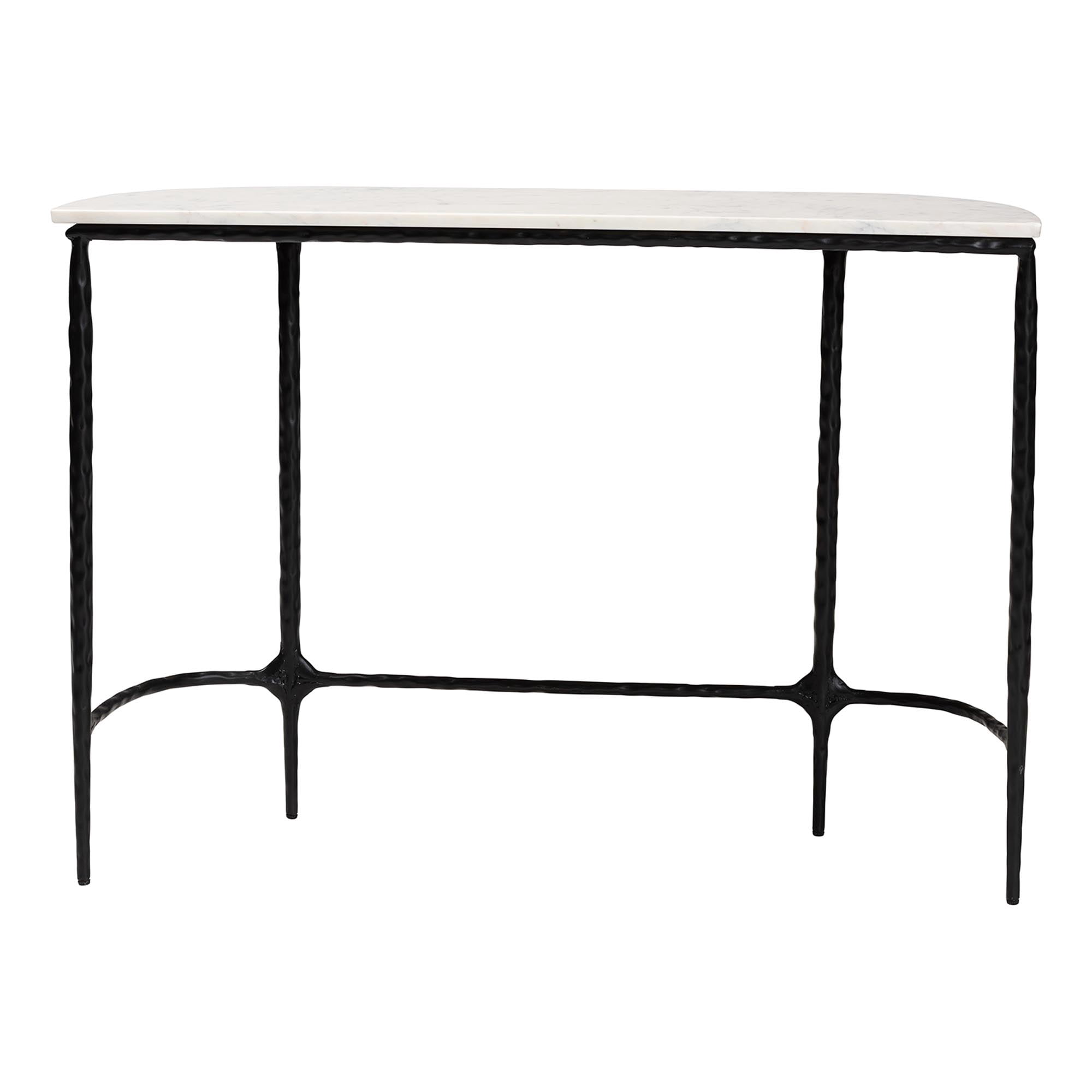 Baxton Studio Edsel Modern Console Table, Rounded, Marble White
